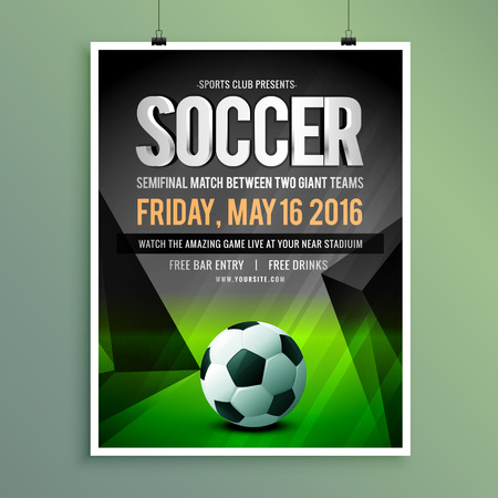 soccer game flyer template designのイラスト素材