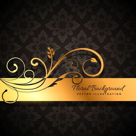 premium golden floral backgroundのイラスト素材