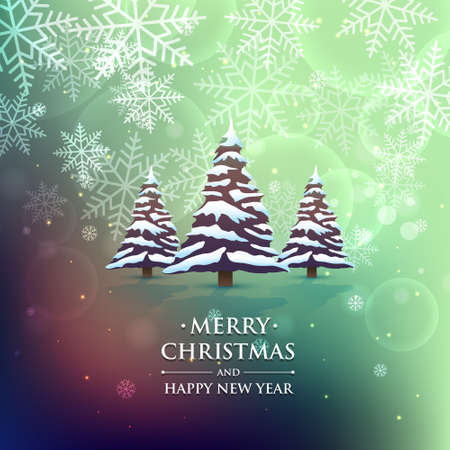 christmas tree on colorful backgroundのイラスト素材
