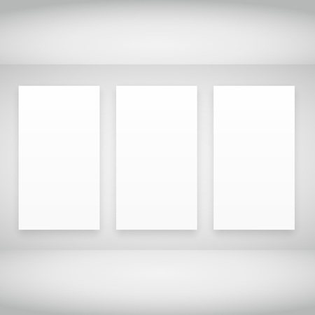 empty frames in white roomのイラスト素材