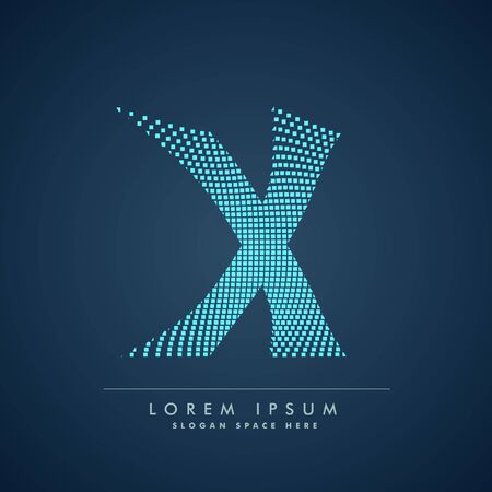 abstract creative dots   letter Xのイラスト素材