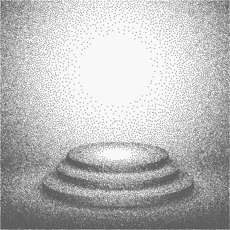 studio podium made with halftone dotsのイラスト素材