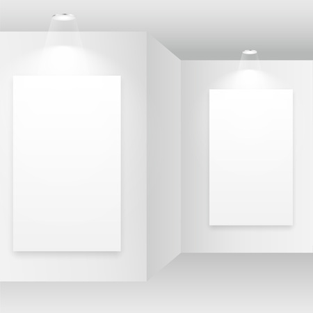 empty white room with picture frameのイラスト素材