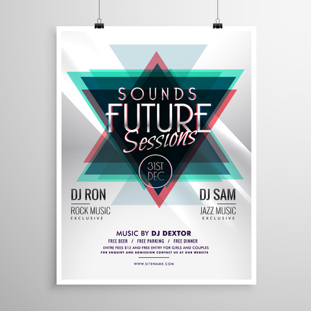 event flyer poster template with abstract triangle shapesのイラスト素材