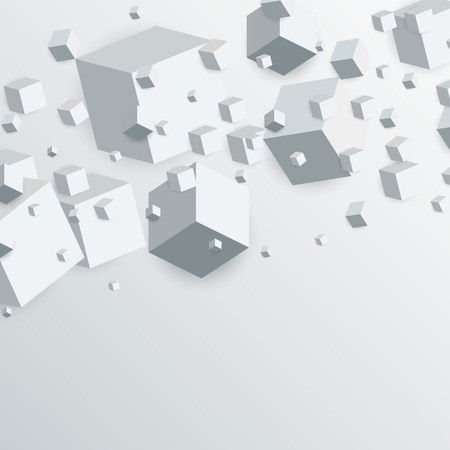 3d floating cubes boxes abstract backgroundのイラスト素材