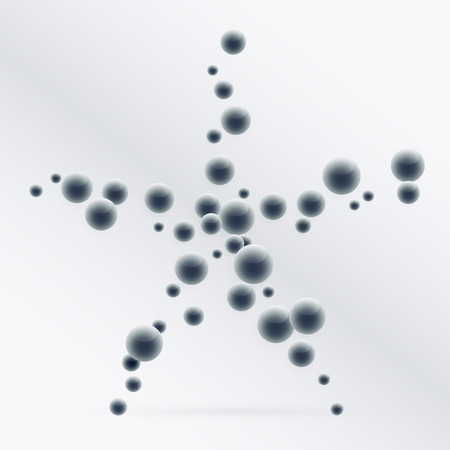 3d spheres making star shapeのイラスト素材