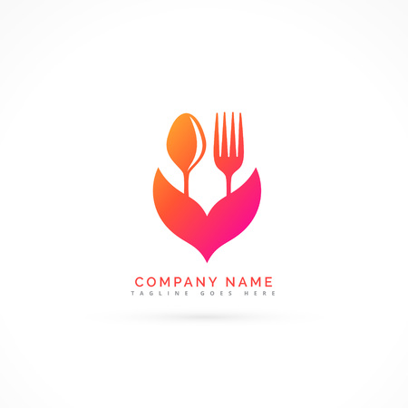 fork and spoon beautiful logoのイラスト素材