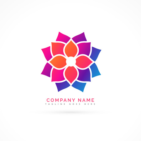 colorful flower logo designのイラスト素材