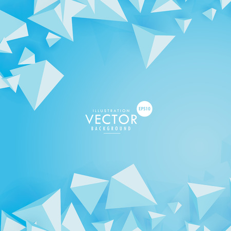 3d polygon triangle on blue backgroundのイラスト素材