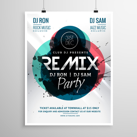 remix club party flyer poster templateのイラスト素材