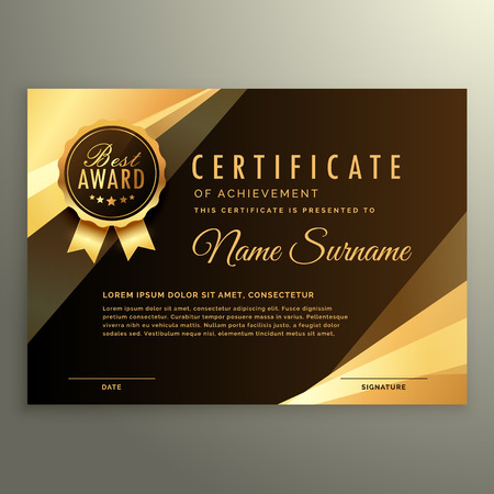 golden diploma certificate with award symbolのイラスト素材