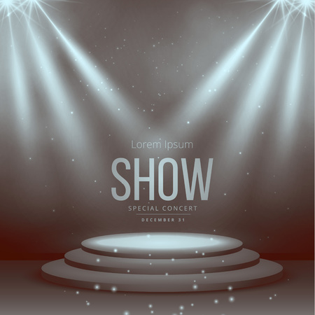 podium with spotlights in vintage colorsのイラスト素材