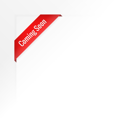 white background of coming soon ribbonのイラスト素材