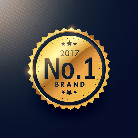 number one brand golden premium luxury label to advertise your brand promotionのイラスト素材