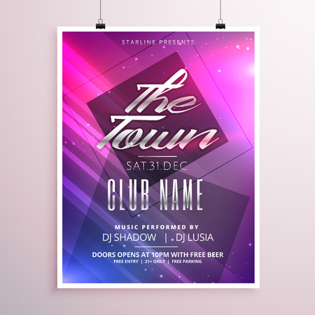 colorful music party flyer poster template with light streaksのイラスト素材