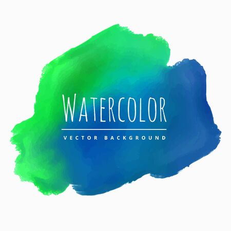watercolor blue green stain backgroundのイラスト素材