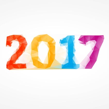 2017 abstract colorful low poly happy new year backgroundのイラスト素材
