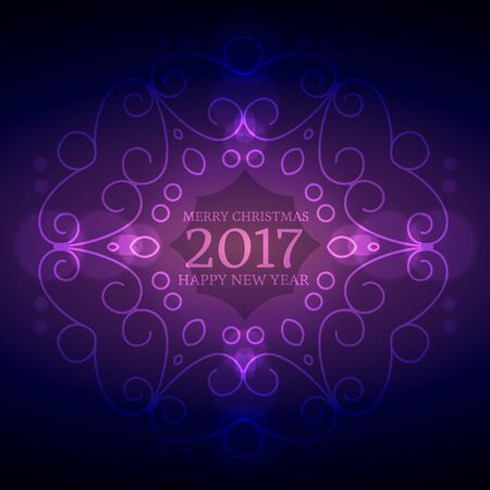 2017 new year celebration background with floral decorationのイラスト素材