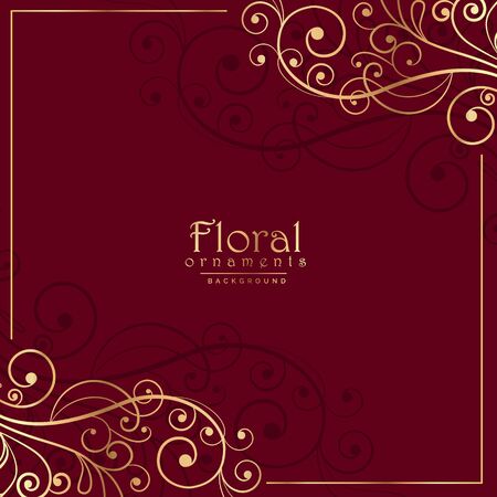 floral ornamental decoration on red backgroundのイラスト素材