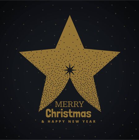 golden christmas tree design made with starのイラスト素材