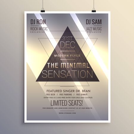 minimal flyer template for new year eveのイラスト素材