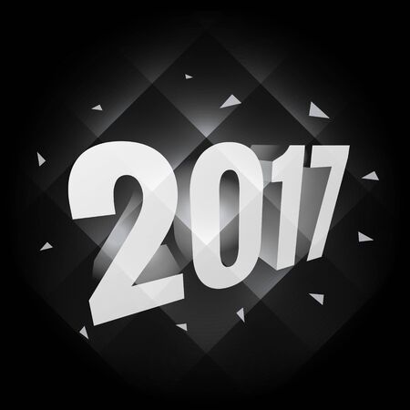black background with 3d style 2017 letteringのイラスト素材