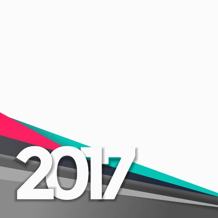 2017 new year background with abstract colorful linesのイラスト素材