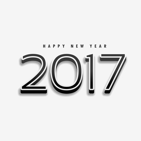 minimal 2017 text style on white background for new year holidaysのイラスト素材