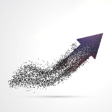 abstract arrow design made with particlesのイラスト素材