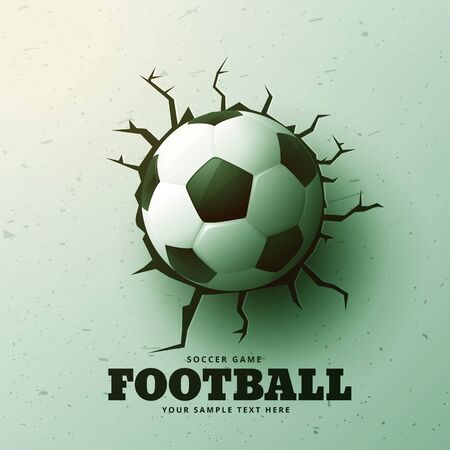 football hitting the wall with cracks backgroundのイラスト素材