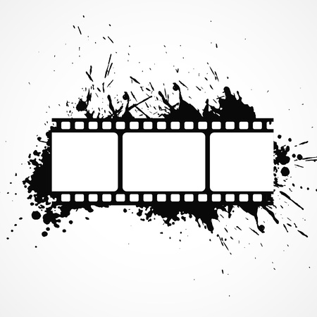 abstract 3d film strip background with black ink effectのイラスト素材