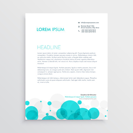 modern blue circles letterhead template designのイラスト素材