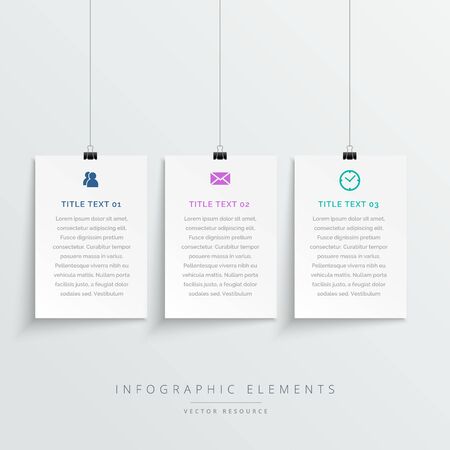 amazing hanging white banners infographic templateのイラスト素材