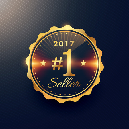 2017 no. 1 seller golden premium badge label designのイラスト素材