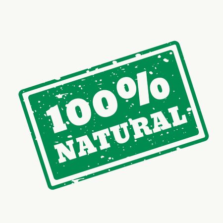 100% natural stamp in vectorのイラスト素材