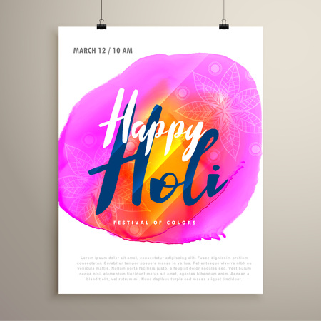 abstract holi festival flyer designのイラスト素材
