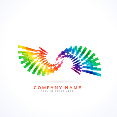 colorful infinity style logo conceptのイラスト素材