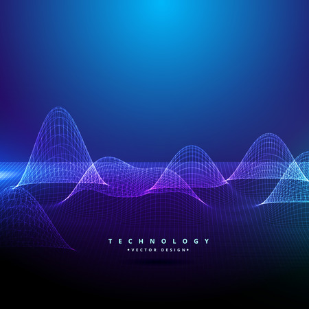 3d digital illuminated mesh in technology styleのイラスト素材