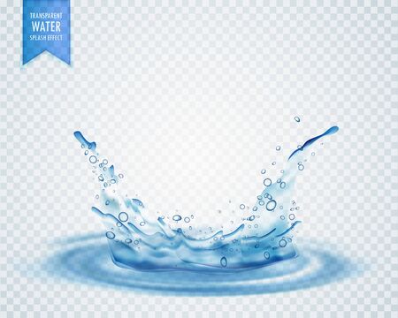 blue water splash with ripples isolated on transparent backgroundのイラスト素材