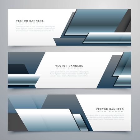 business banners set of three professional headersのイラスト素材