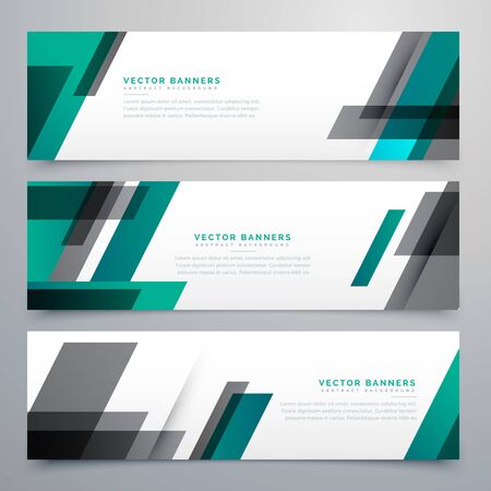 awesome business banners set made with geometric shapesのイラスト素材