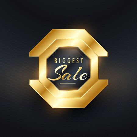biggest sale premium golden badge and label vector designのイラスト素材