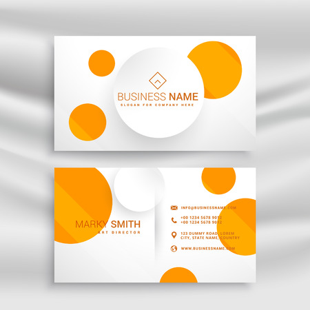 white business card with yellow circlesのイラスト素材