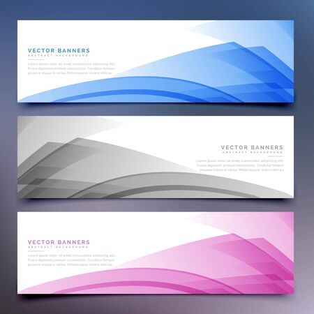 abstract banners and headers setのイラスト素材