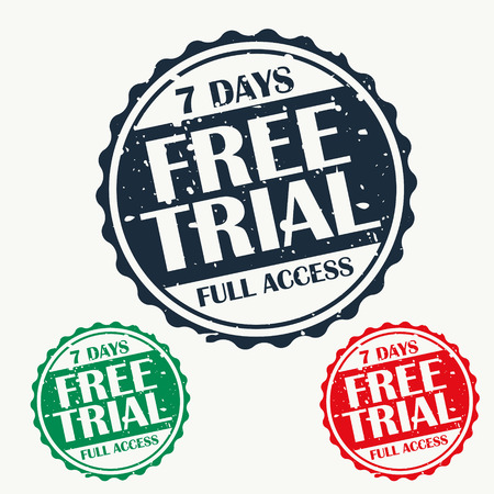 Free trial stamp set.のイラスト素材