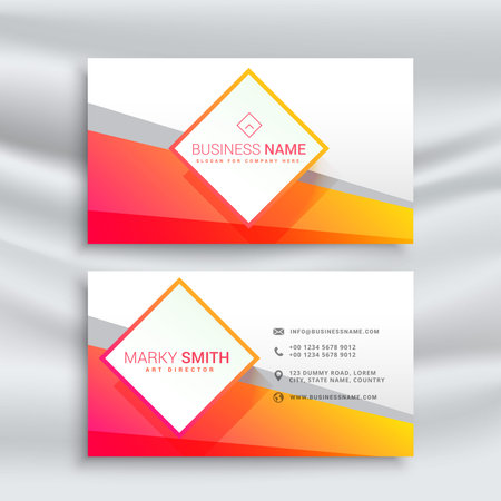 orange and white business card designのイラスト素材