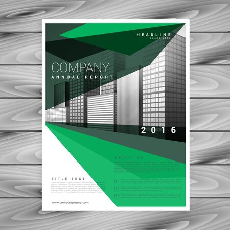 green brochure design with abstract geometric shapeのイラスト素材