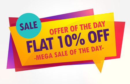 abstract sale banner in colorful style and chat bubble shape