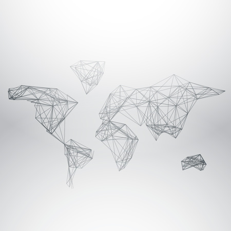 abstract world map made with network linesのイラスト素材