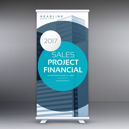 modern standee display design roll up banner templateのイラスト素材